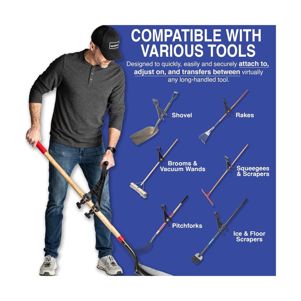 Universal Handle Attachment for Snow Shovel, Weedeater, String Trimmer, Rake ...