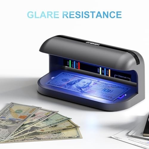 Counterfeit Bill Detector with UV LED Light, Advanced Money & ID Checker, All Cu