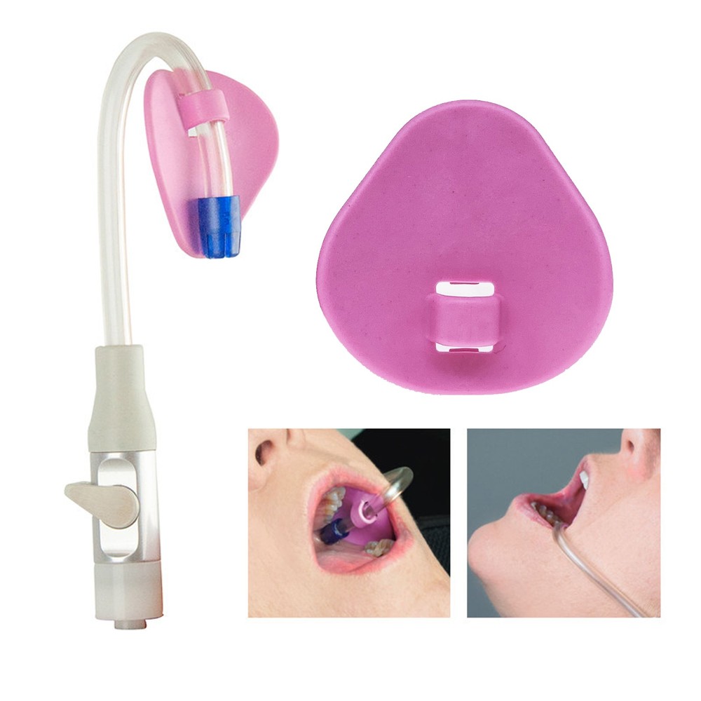 50Pcs Dental Saliva Ejectors Ejector Disposable Suction Tips Holder Pink