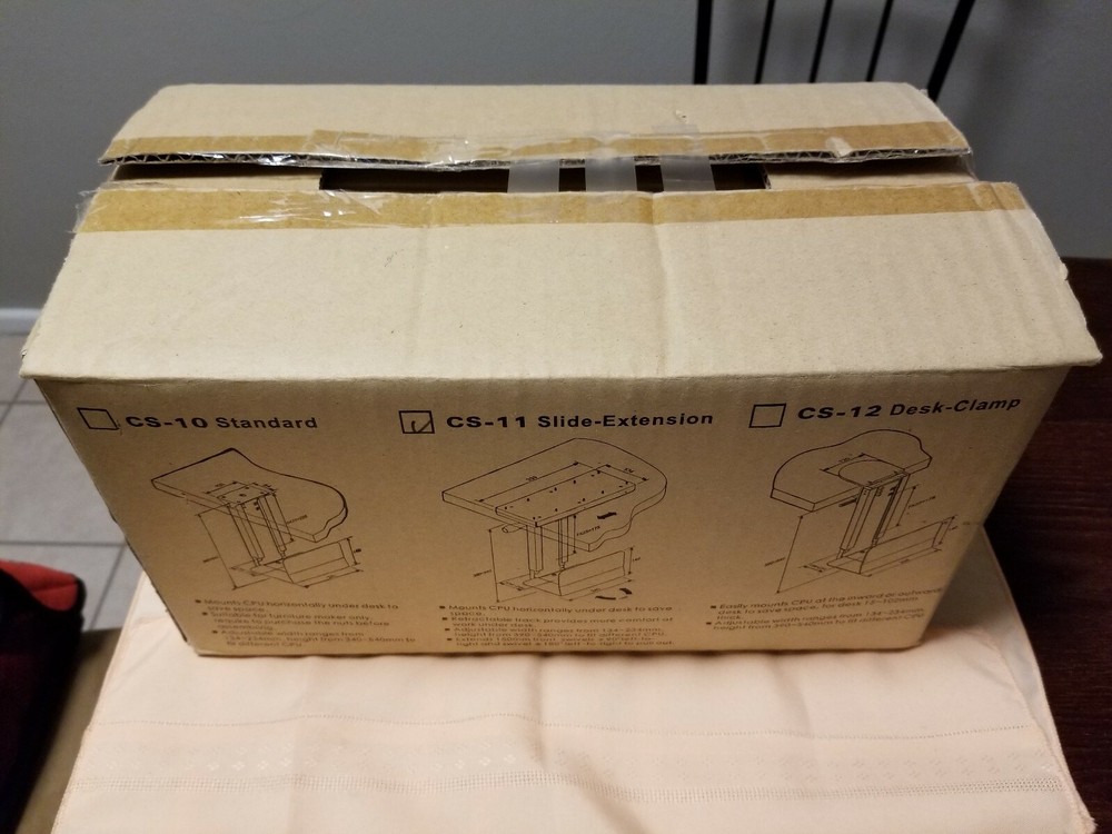 CPU Holder Under Desk Slide Extension, Model CS-11, Retractable Tract, NOS