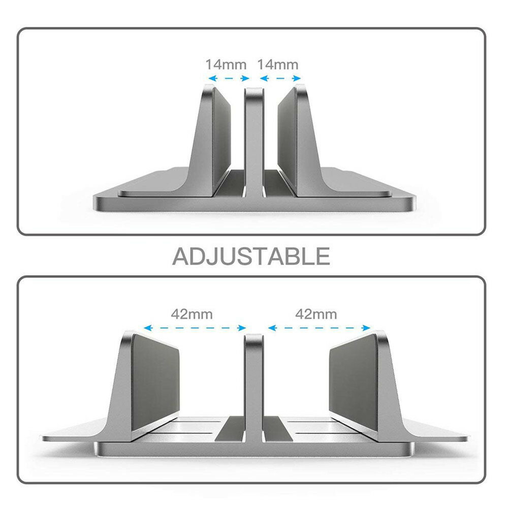 Vertical Laptop Stand, Double Desktop Stand Holder with Adjustable Dock Mounts