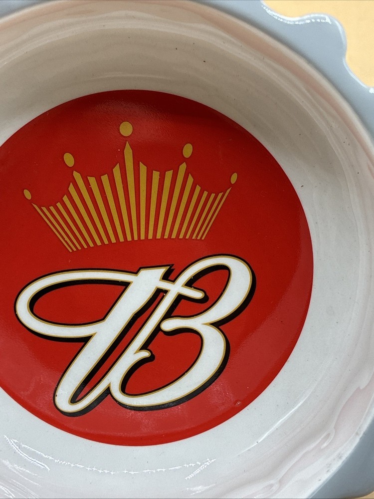 2005 Budweiser Ceramic Bottle Cap Candy Nut Dish 5” Mint