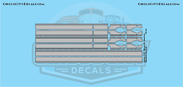 Seminole Stripe Silver/Black Outline 1:87 Scale