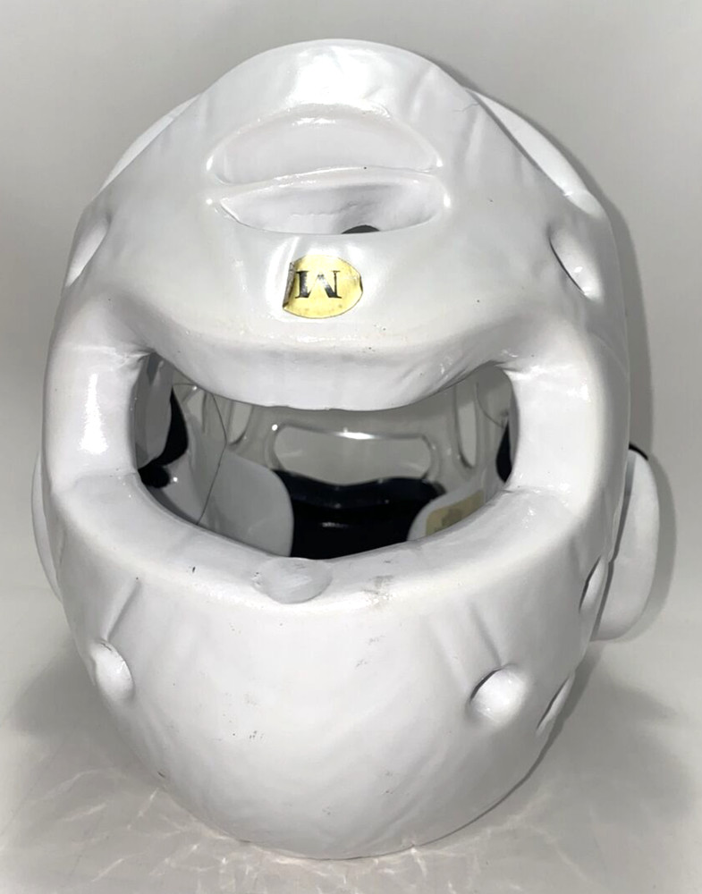 Martial Arts Head Protection w/ Removable Face Shield Size M White