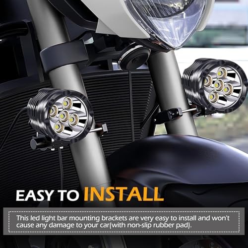 2 PCS Motorcycle Spotlight Mount Brackets, Shock-Absorption Light Bar Mount