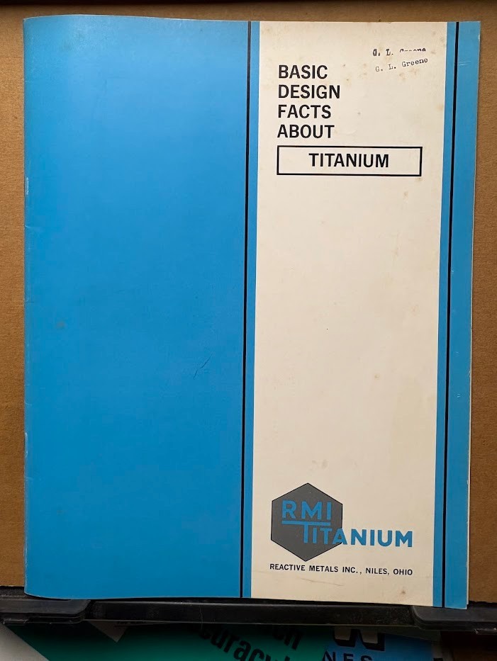 1965 Reactive Metals Catalog RMI Titanium Specifications Metallurgy Niles OH