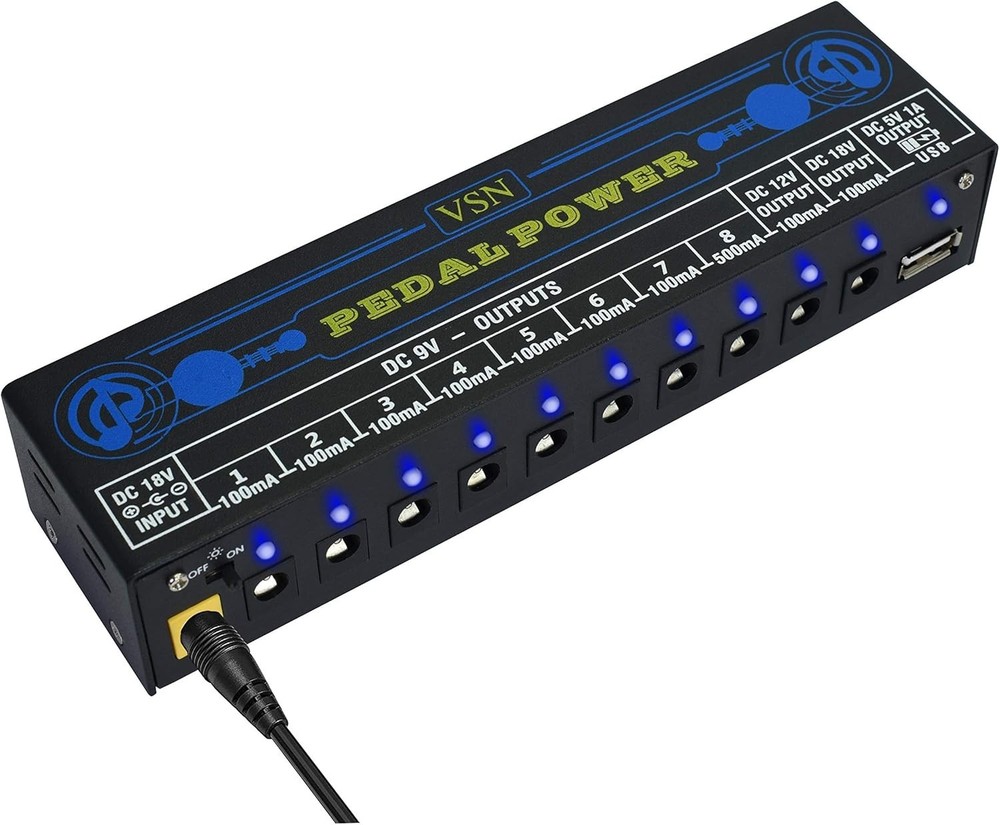 Guitar Pedal Power Supply 10 Isolated Outputs