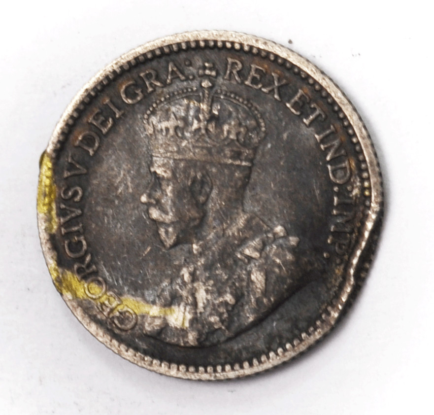 1913 Canada 5c Silver Five Cents KM# 13