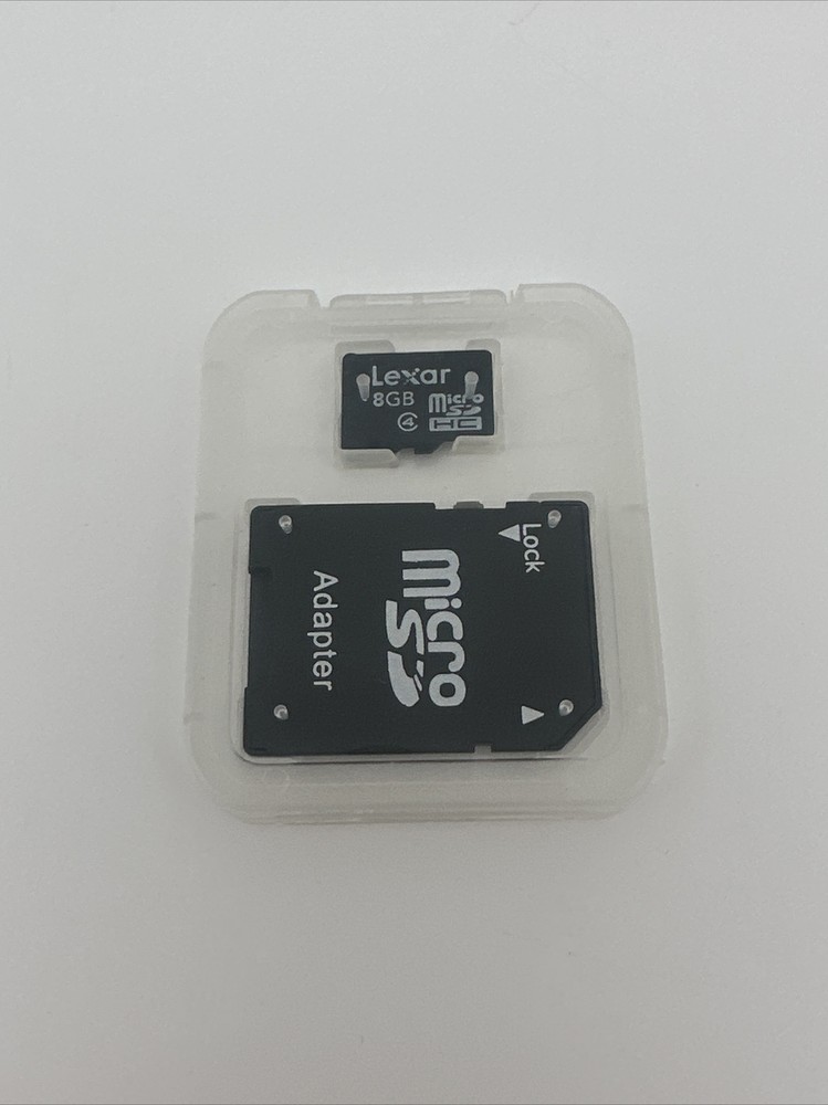 Lock MicroSD HC Card -8GB + MicroSD Adapter Camera iPhone Android Tablet PC…8