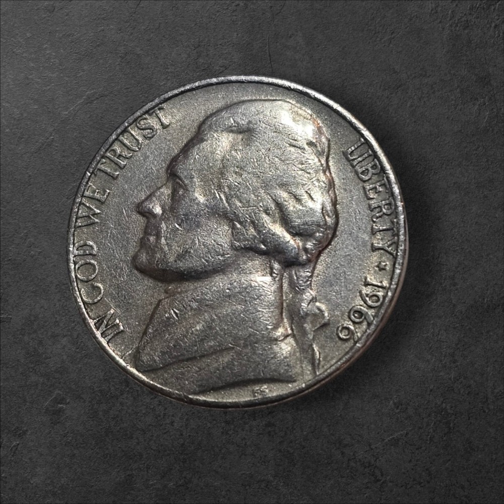 1966-P JEFFERSON NICKEL WITH ERRORS ON DATE, FS, CIRCULATED