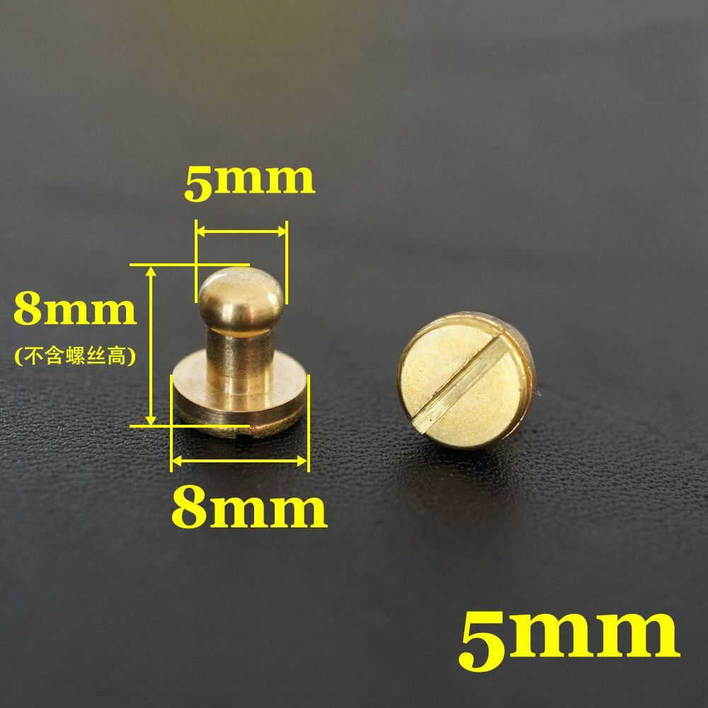 10/20/30pcs Stud Screw Round Head Solid Brass Nail Rivet Button Leathercraft diy