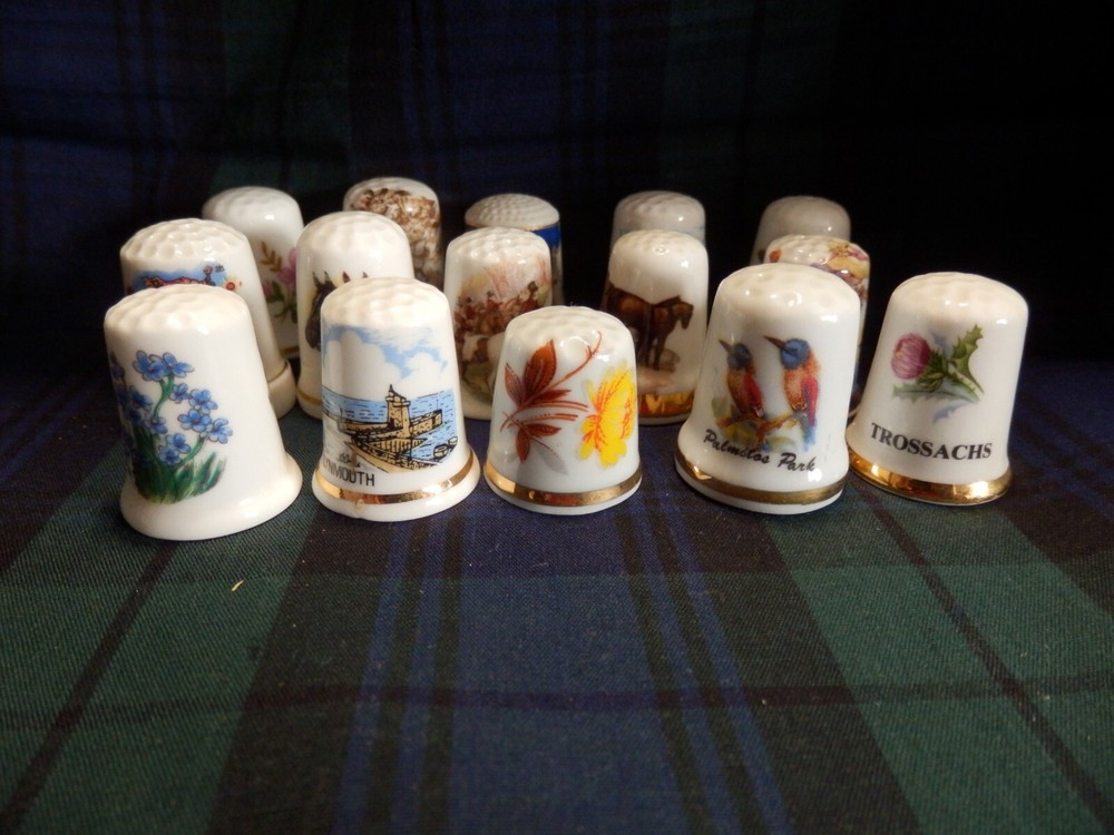 Job lot 40 collectable thimbles