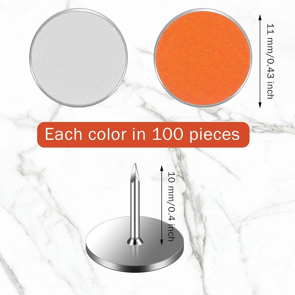 200 Pack Reflective Tacks Trail Marking White, Orange