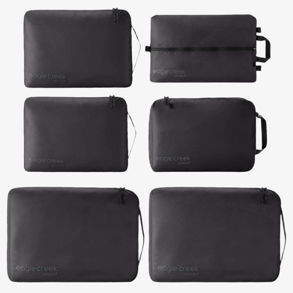 NEW EAGLE CREEK PACK-IT  ISOLATE EXTENDED STAY 6 PIECE PACKING SET BLACK