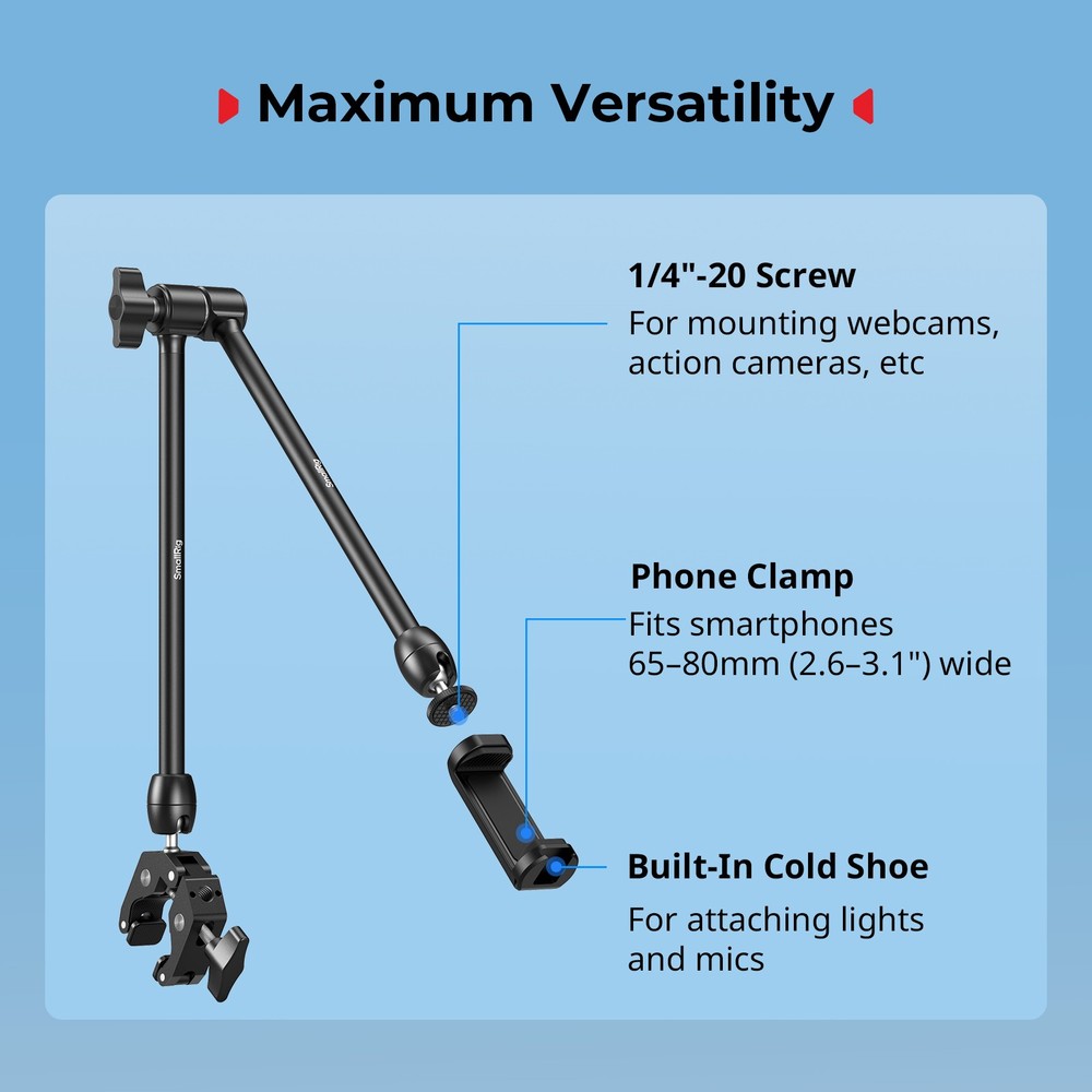 SmallRig Desktop Magic Arm Support with Crab-Shaped Clamp Kit for Smartphone