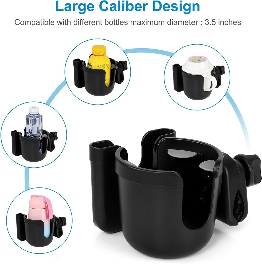 Adjustable Walker Cup and Phone Holder - Perfect for Wheelchairs & Rollators