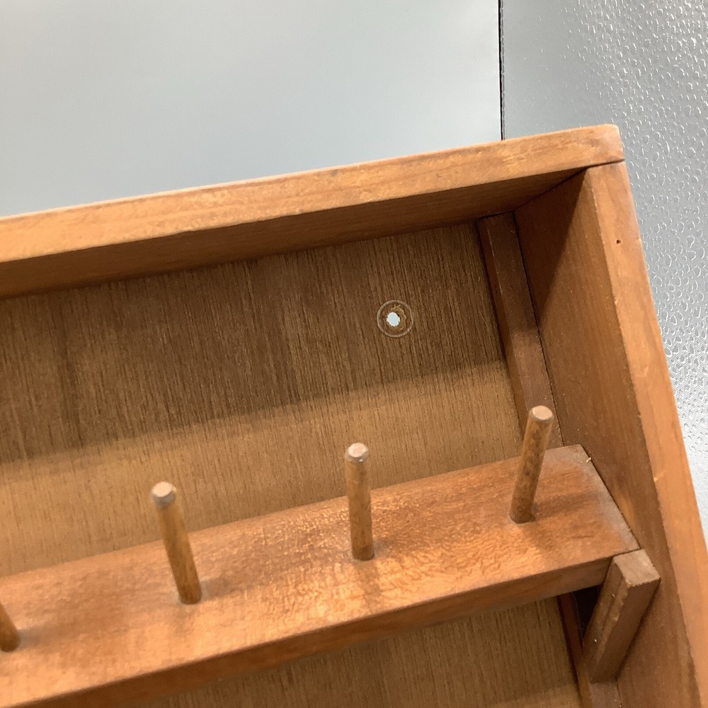 Large 30 Spool Solid Wood Custom Made Thread Rack Wall Mount, Angled Access Xl 1