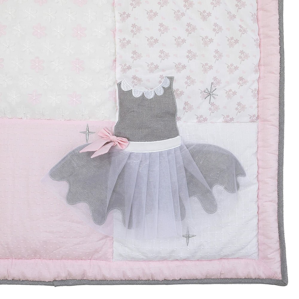 Ballerina Bows 5pc. (includes Blanket) Crib Bedding Set by NoJo