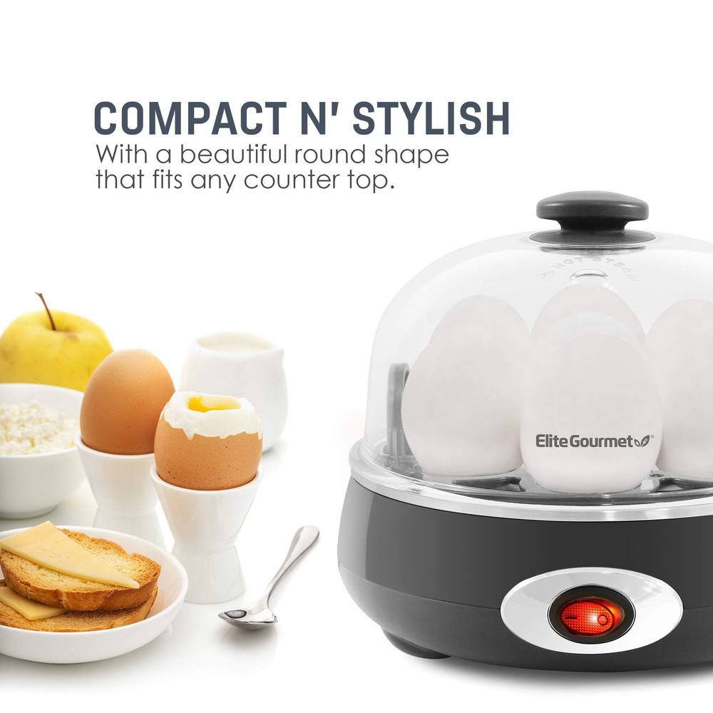 EGC007CHC Rapid Egg Cooker 7 Egg Capacity Poacher Omelet Maker Charcoal