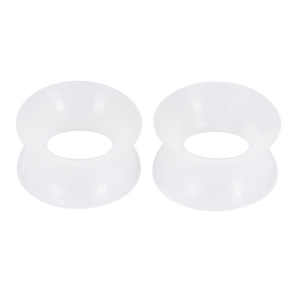 PAIR Soft Thin Silicone Double Flared Ear Tunnels Plugs Gauges Expander 2g-3/4"