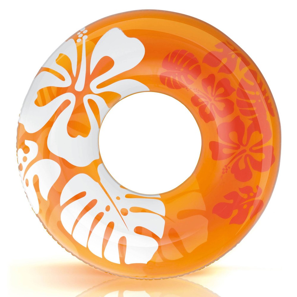 Intex 36 Inch Colorful Transparent Inflatable Swimming Pool Single Ring Float