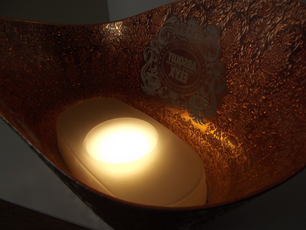 ABSOLUT ELYX Demask Copper Ice Bucket Illuminated Display LED White