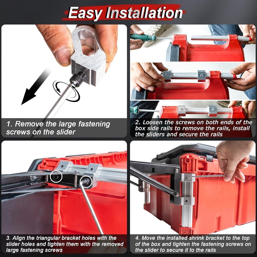 Folding Table Fits for Milwaukee Packout Toolbox,Powerful Magnetic Tool Tray Sid