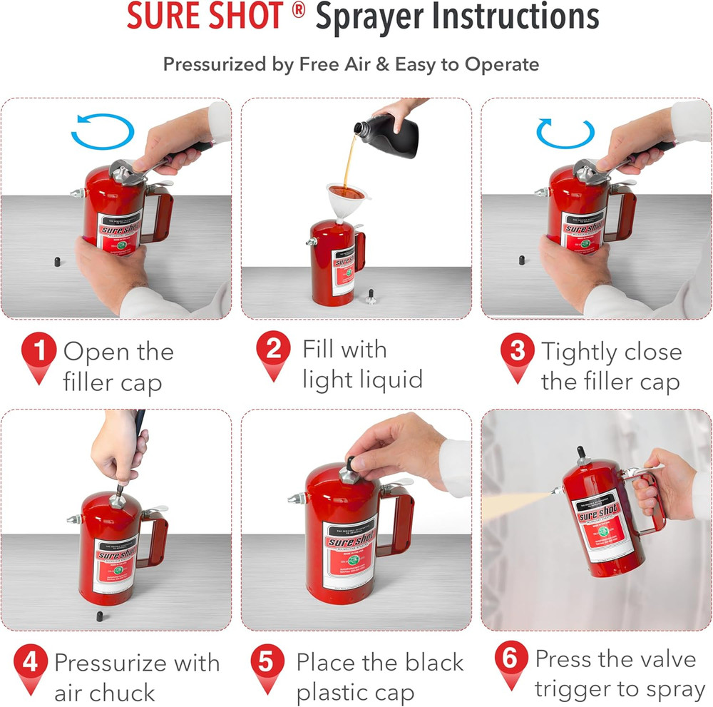 A1000R 1 Quart Enameled Steel Sprayer, Red