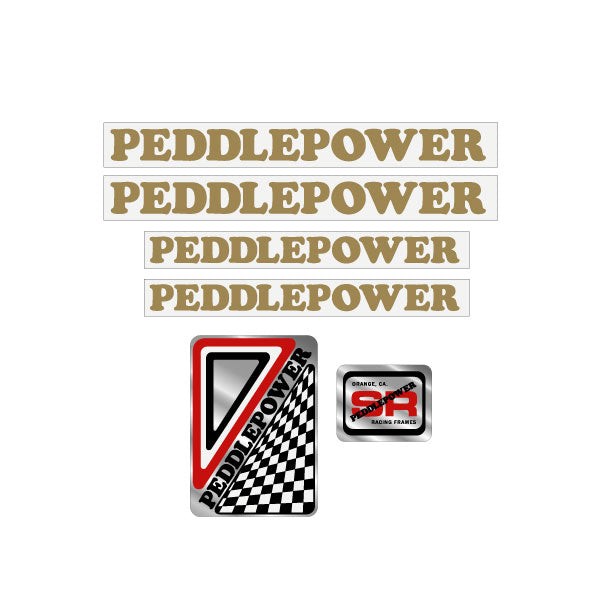 Peddlepower - Early GOLD decal set - old school bmx