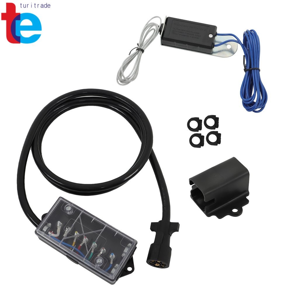 8 Ft Trailer Cord 7 Way Plug Inline Junction Box Wiring Harness Kit