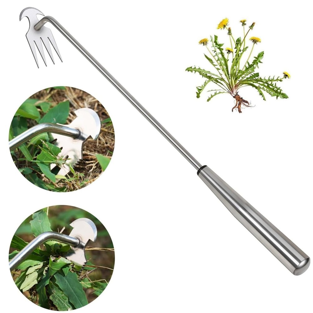 Weed Puller Tool Garden Weed Pulling Tool,Portable Garden Stainless Steel Wee...