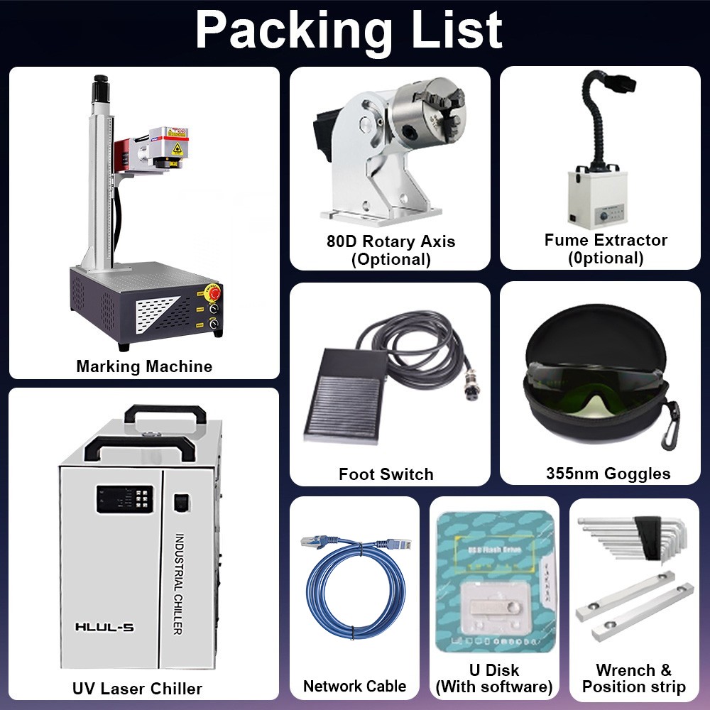 5W UV Water Cooling 3D Crystal Inside Maker Laser Marking Machine Motorized Z