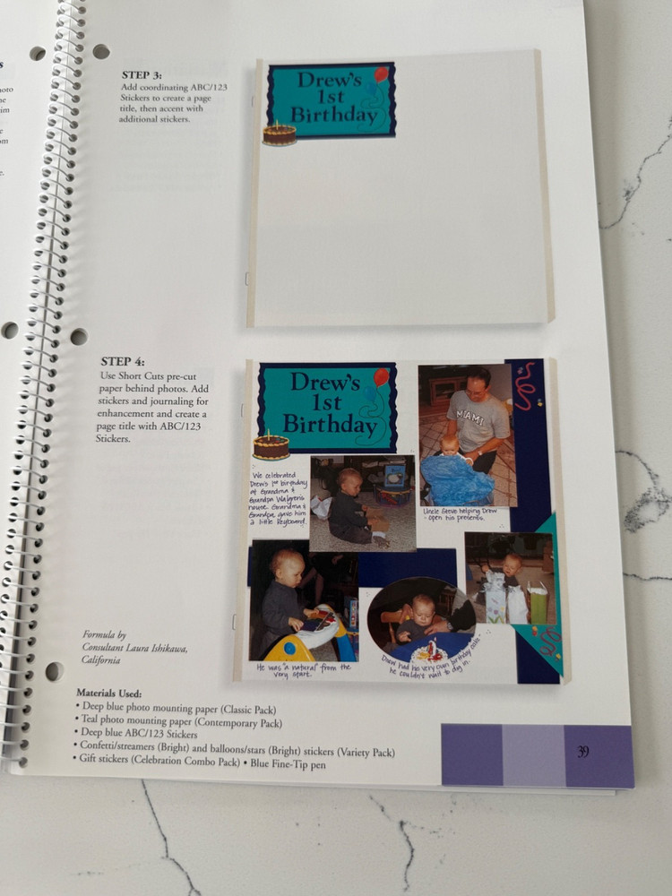 Creative Memories Fast Formulas Third Edition w/Journaling Box Section Layouts