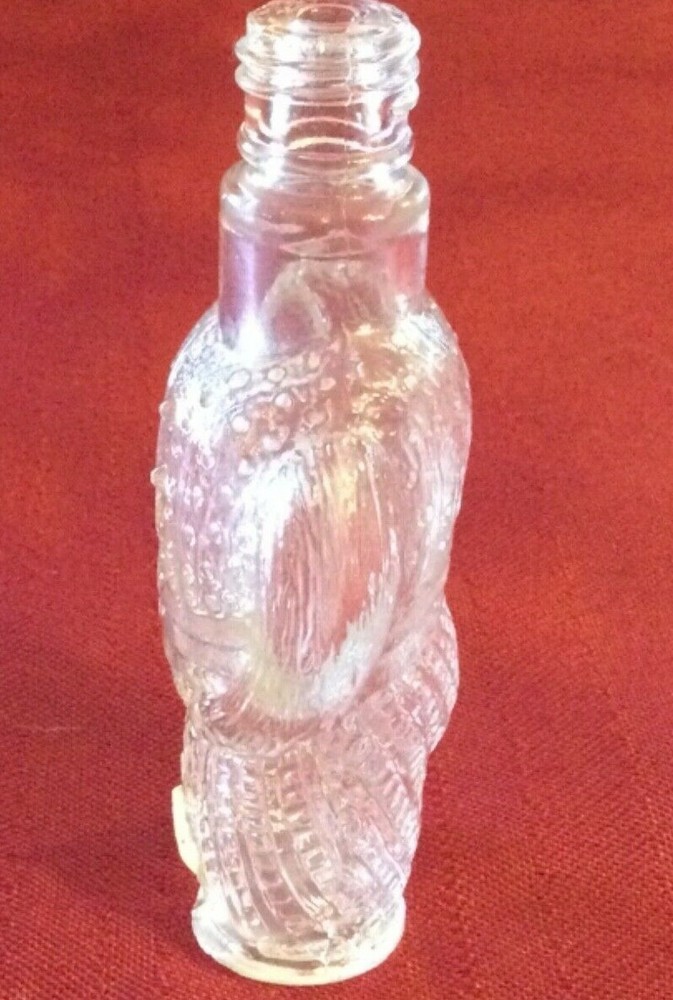 Torso Shape Embossed Clothes Clear Empty Bottle Missing Cap/Lid 3.5" Tall