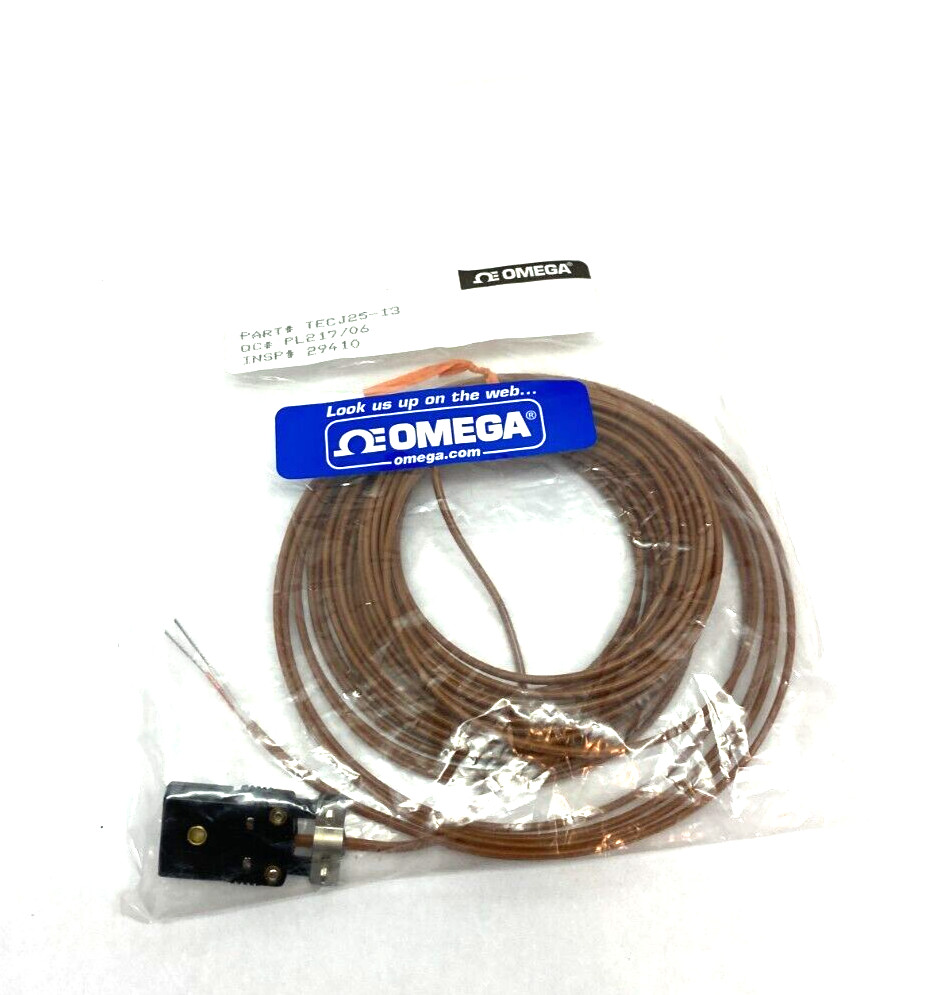Omega TECJ25-13 Thermocouple Extension Cable Type J 2-Wire and Retractable Cable