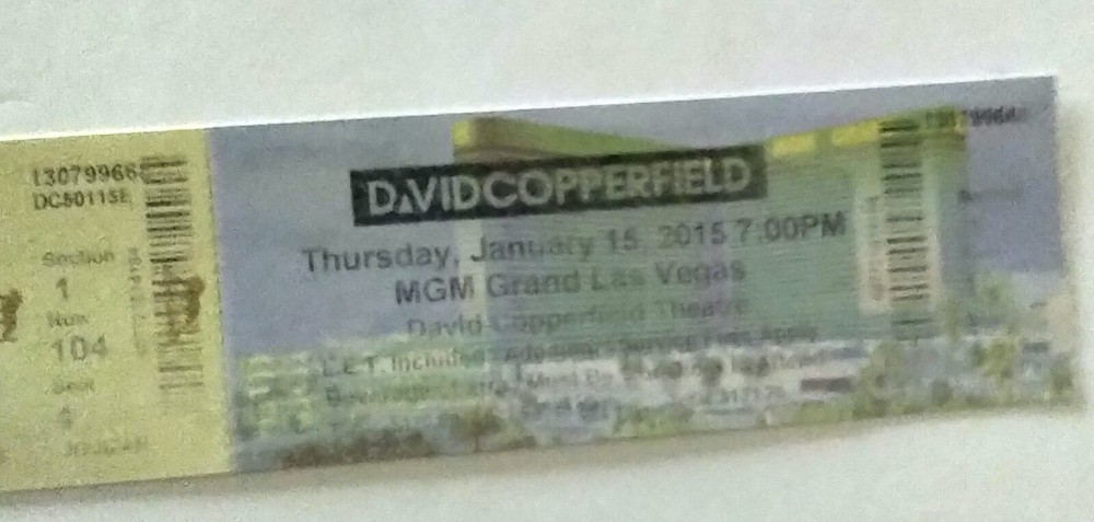 David Copperfield Ticket 2015