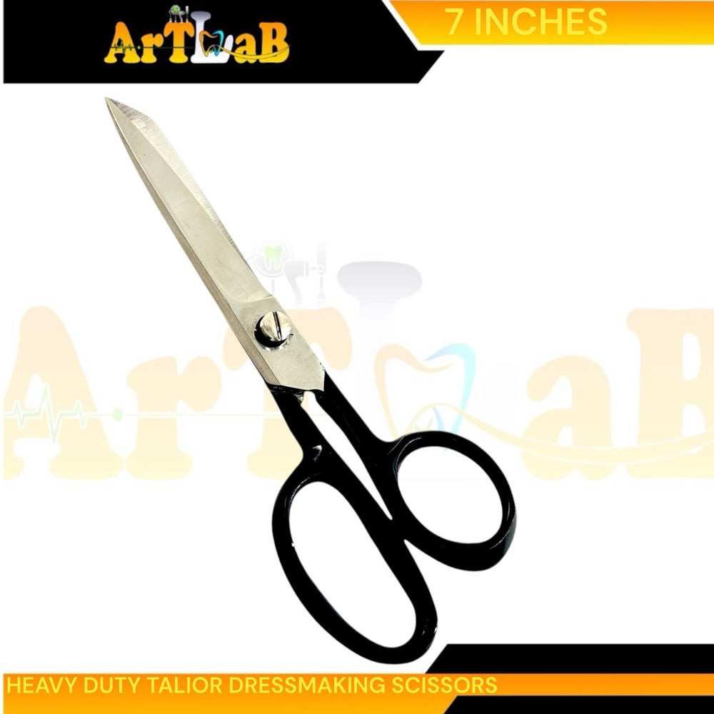 7in Tailor Shears with Black Handle, Dressmaking Scissors Super Sharp (1pc)