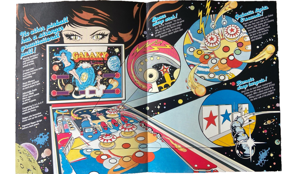 Galaxy Stern Pinball Flyer / Brochure / Ad - Mint Condition