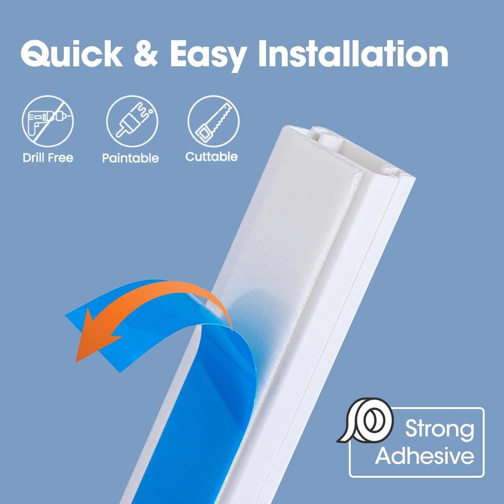 Flame-Retardant 87in Cord Covers – Secure & Paintable Cable Management Solution