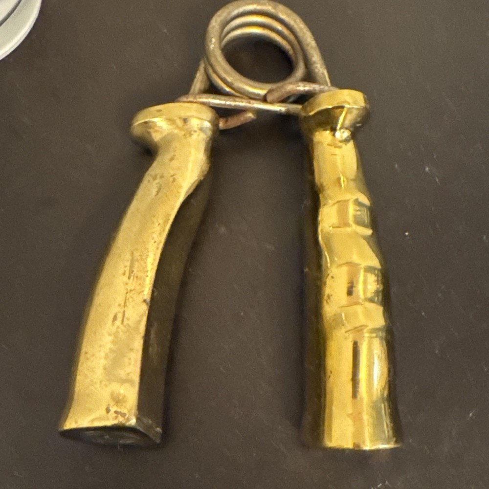 Vintage Solid Brass Exercise Hand Grip Hand Strengthen Exercise Gripper Spring