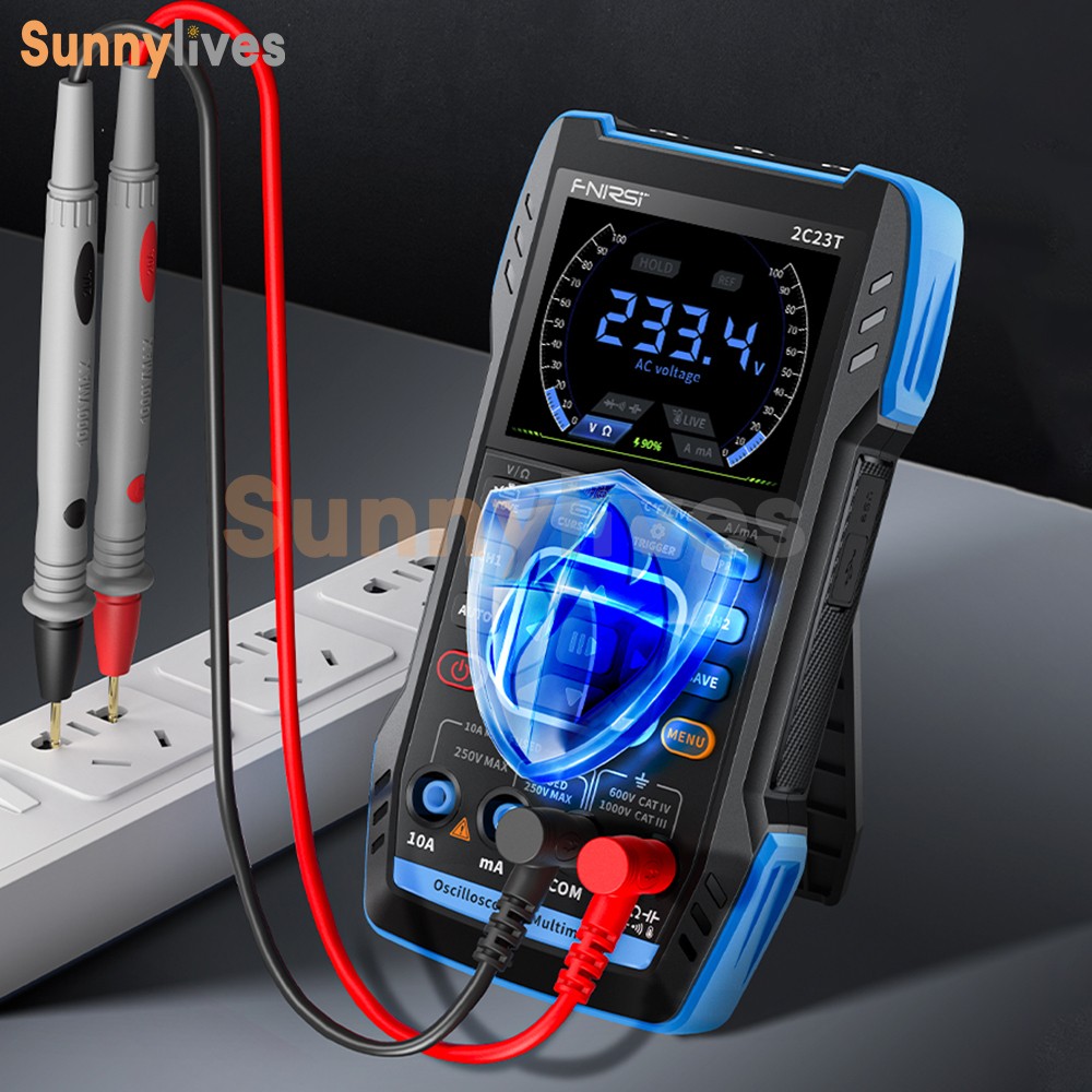 FNIRSI 2C23T+P6100 Digital LCD Oscilloscope Multimeter Function Signal Generator