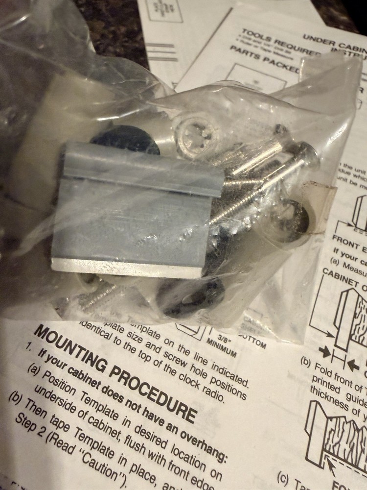 GE Spacemaker 7-4230 Mounting Hardware And Instructions Only