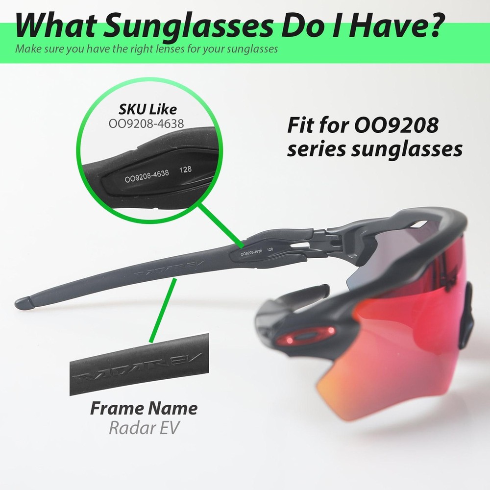 Walleva Black Polarized Replacement Lenses For Oakley Radar EV Path Sunglasses