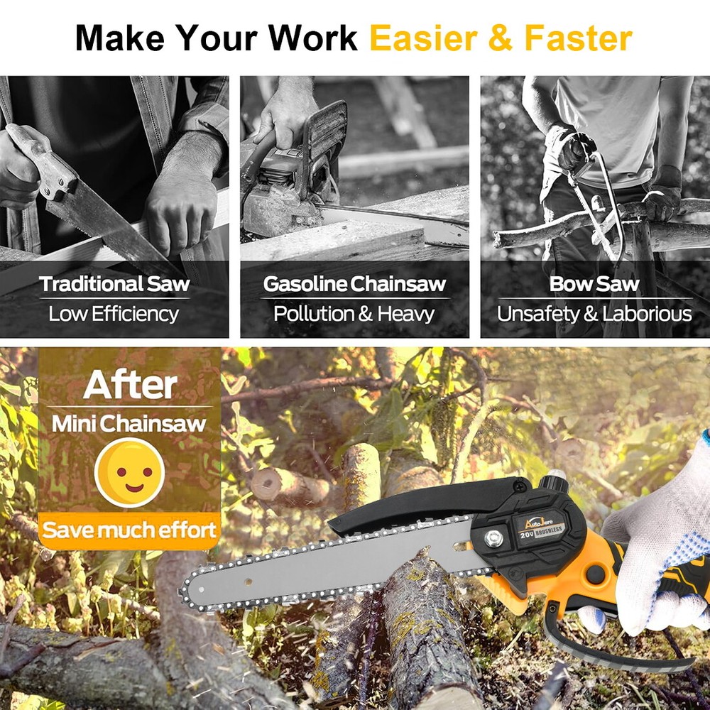 Cordless Chainsaw for Dewalt 20V Max Battery 8 inch Handheld Mini Pruning Saw