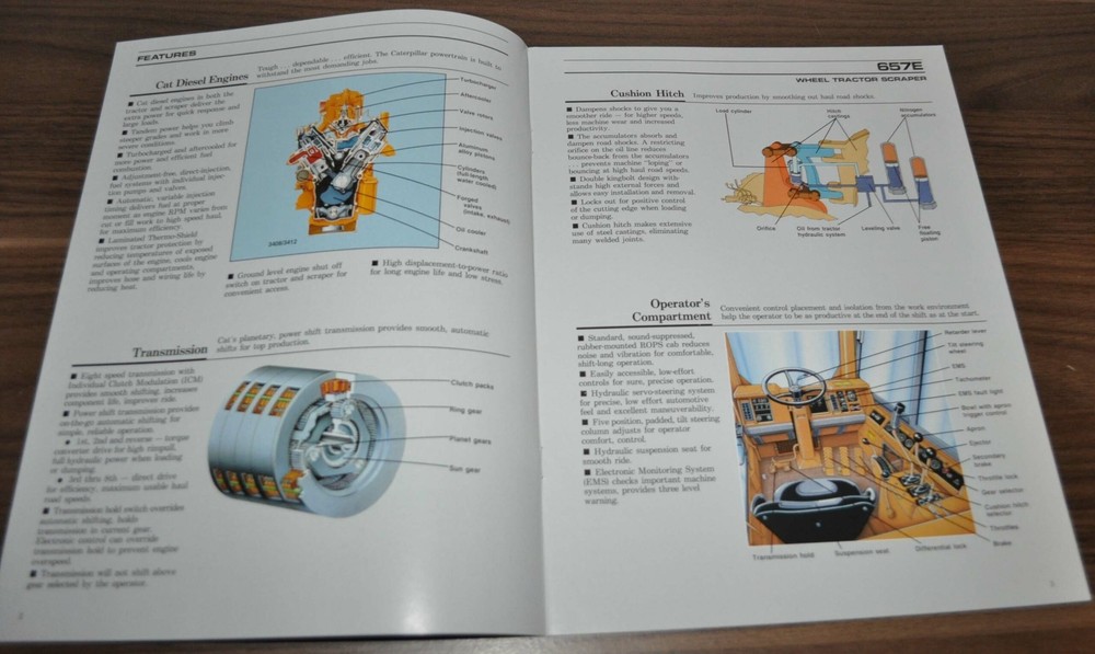 Caterpillar 657E Wheel Tractor Scraper Specification Technical Brochure Prospekt