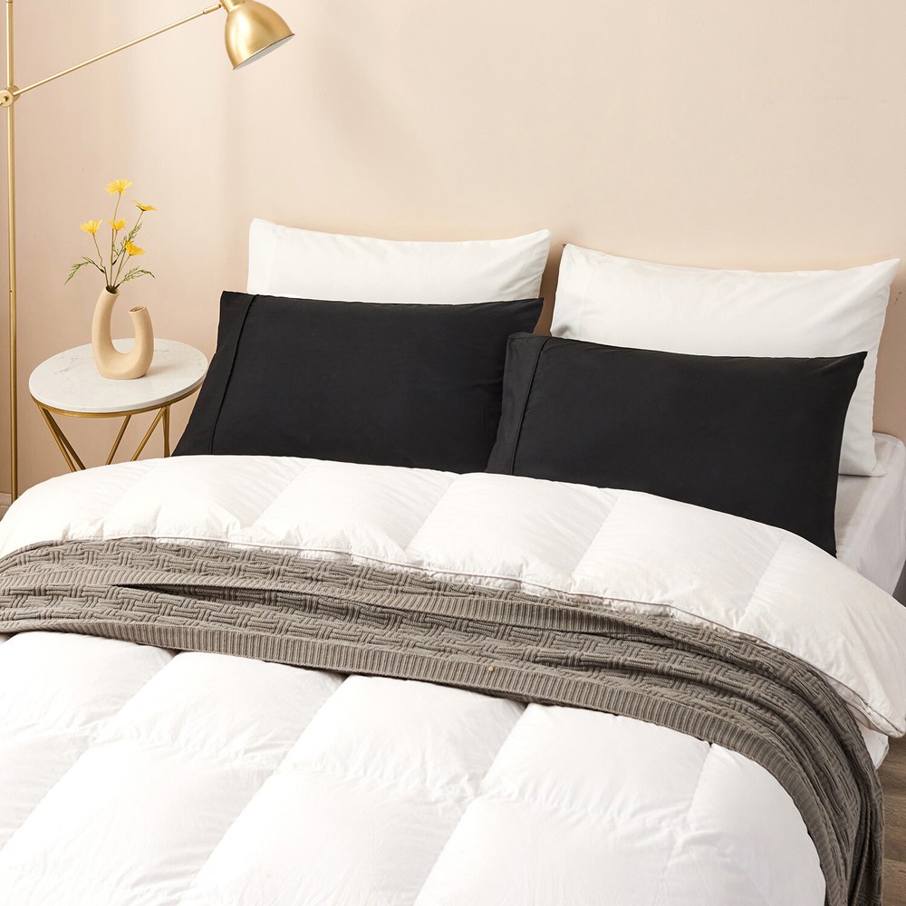 2x Pillowcases King Queen Pillowcase Set Microfiber Fabric Bedding Pillow Cover