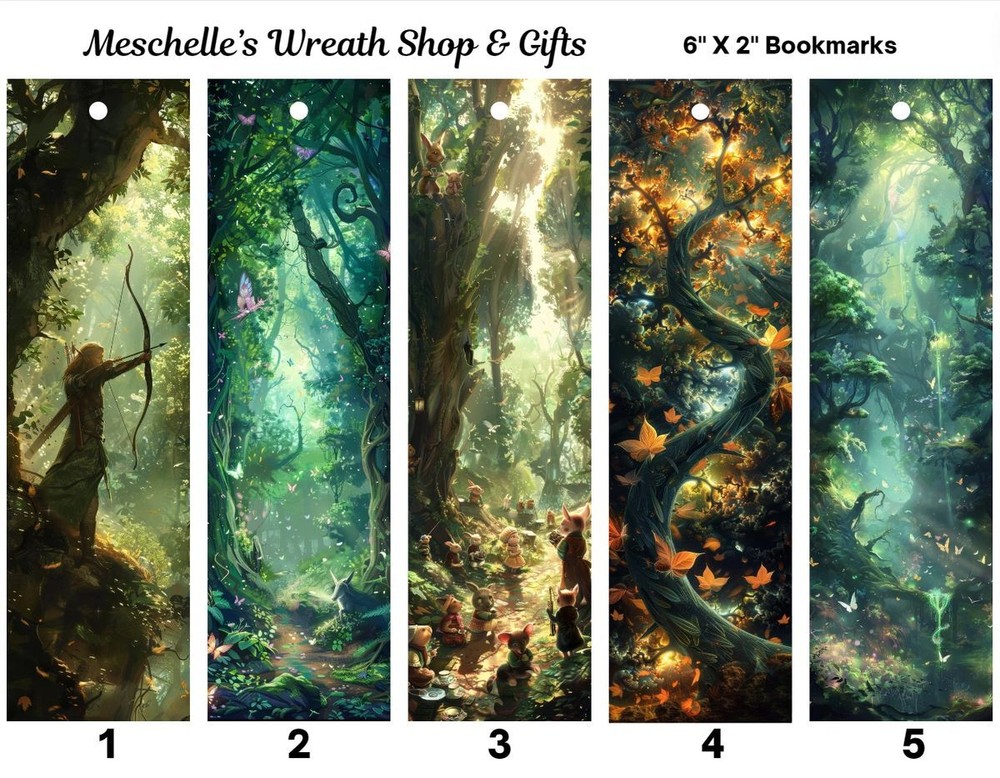Magical Forest Themed Bookmarks
