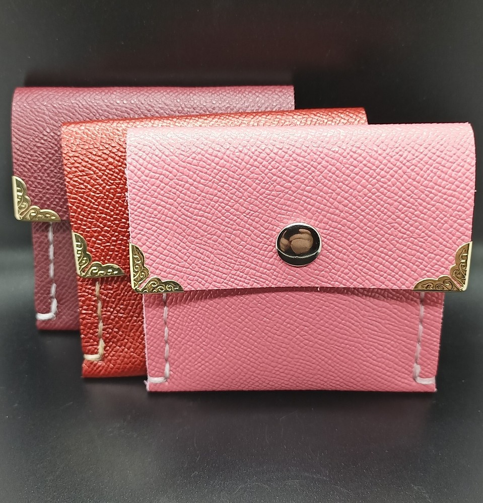 Saffiano Leather Crosshatch patterned Rosary pouch