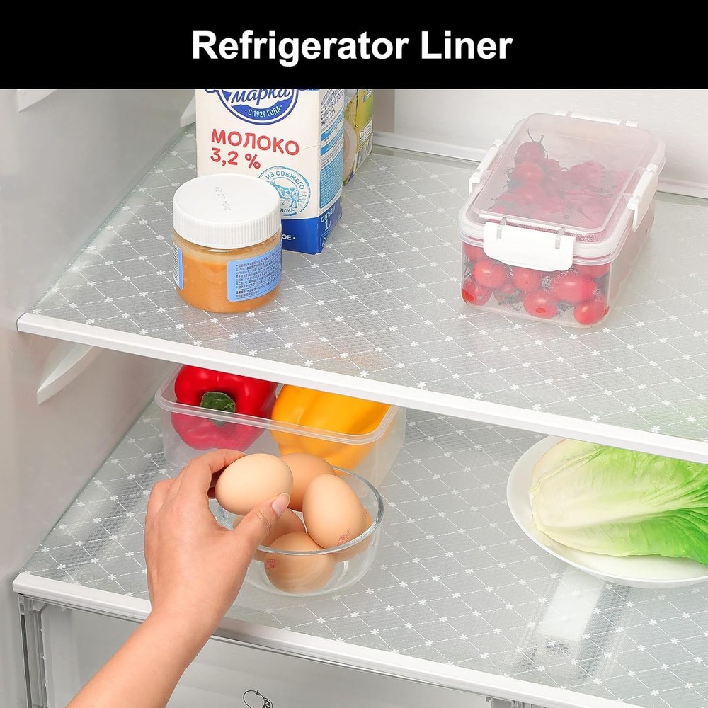 Removable Waterproof Kitchen Shelf Liner - Eco-Friendly EVA with Elegant Pattern