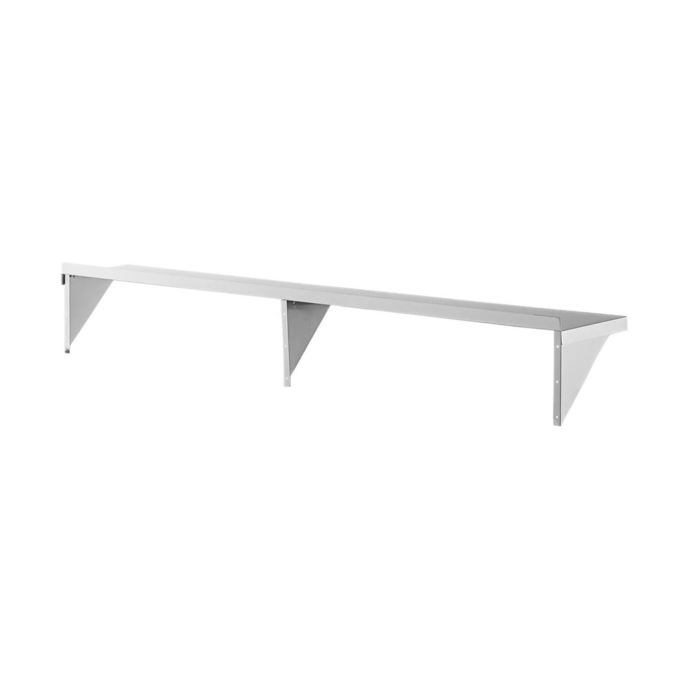 12" x 96" Wall Mount Shelf, Premium Stainless Steel Solid Wall Shelf - Durabl...